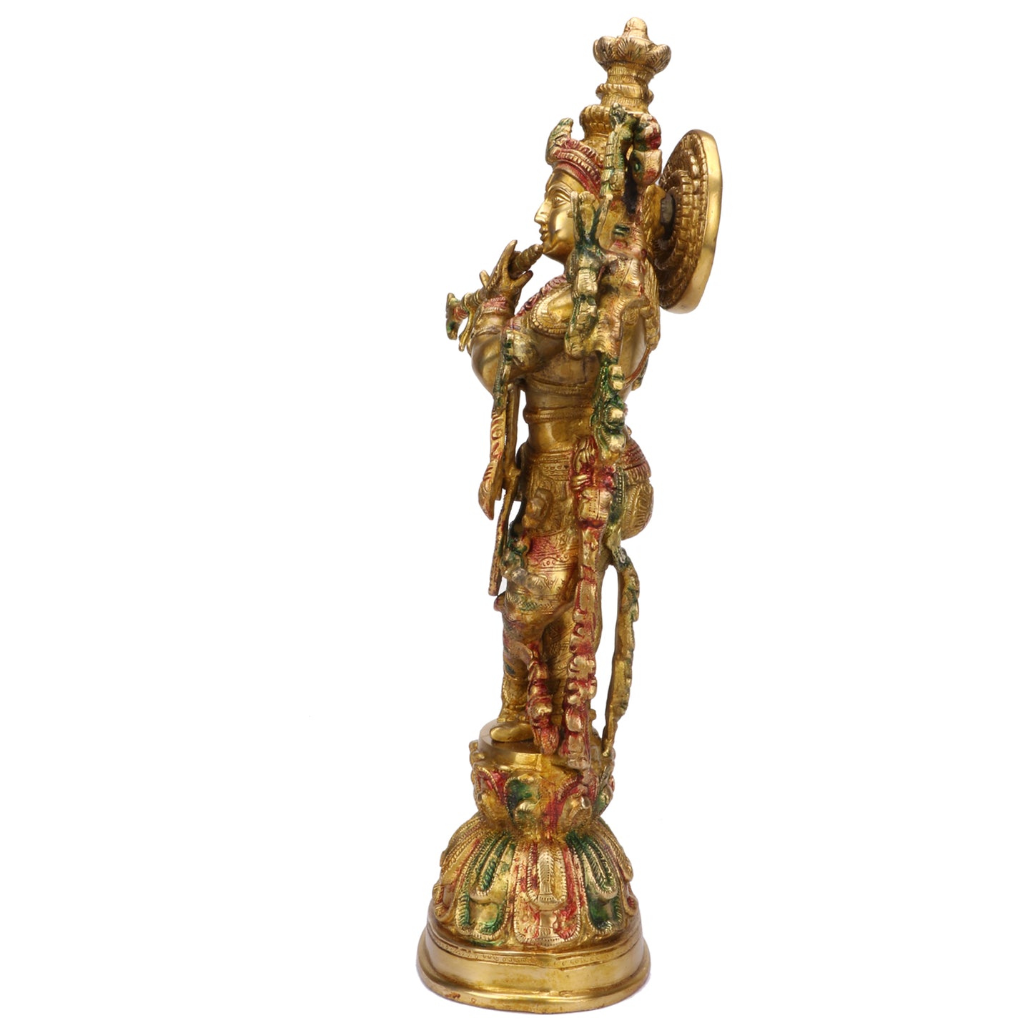 Brass Krishna Murti Multicolor Height 29 Inch