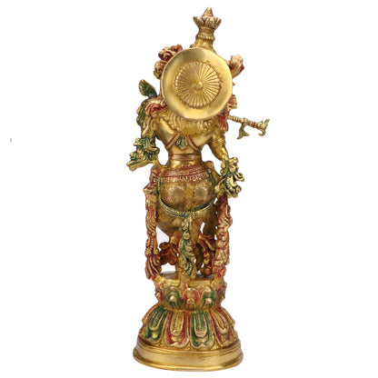 Brass Krishna Murti Multicolor Height 29 Inch