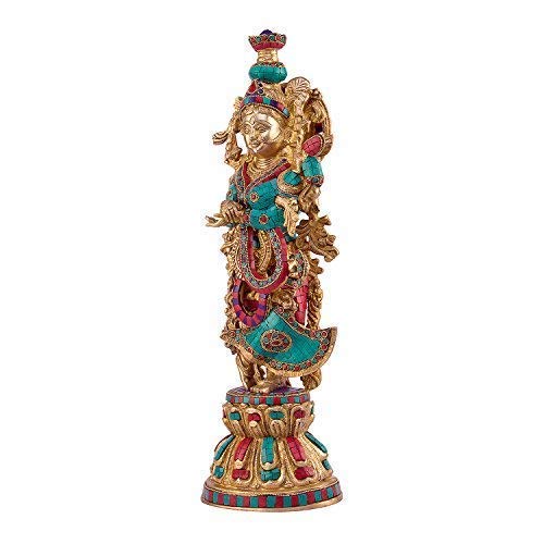 Brass Radha Krishna Idol in Multicolor Height 21 Inch