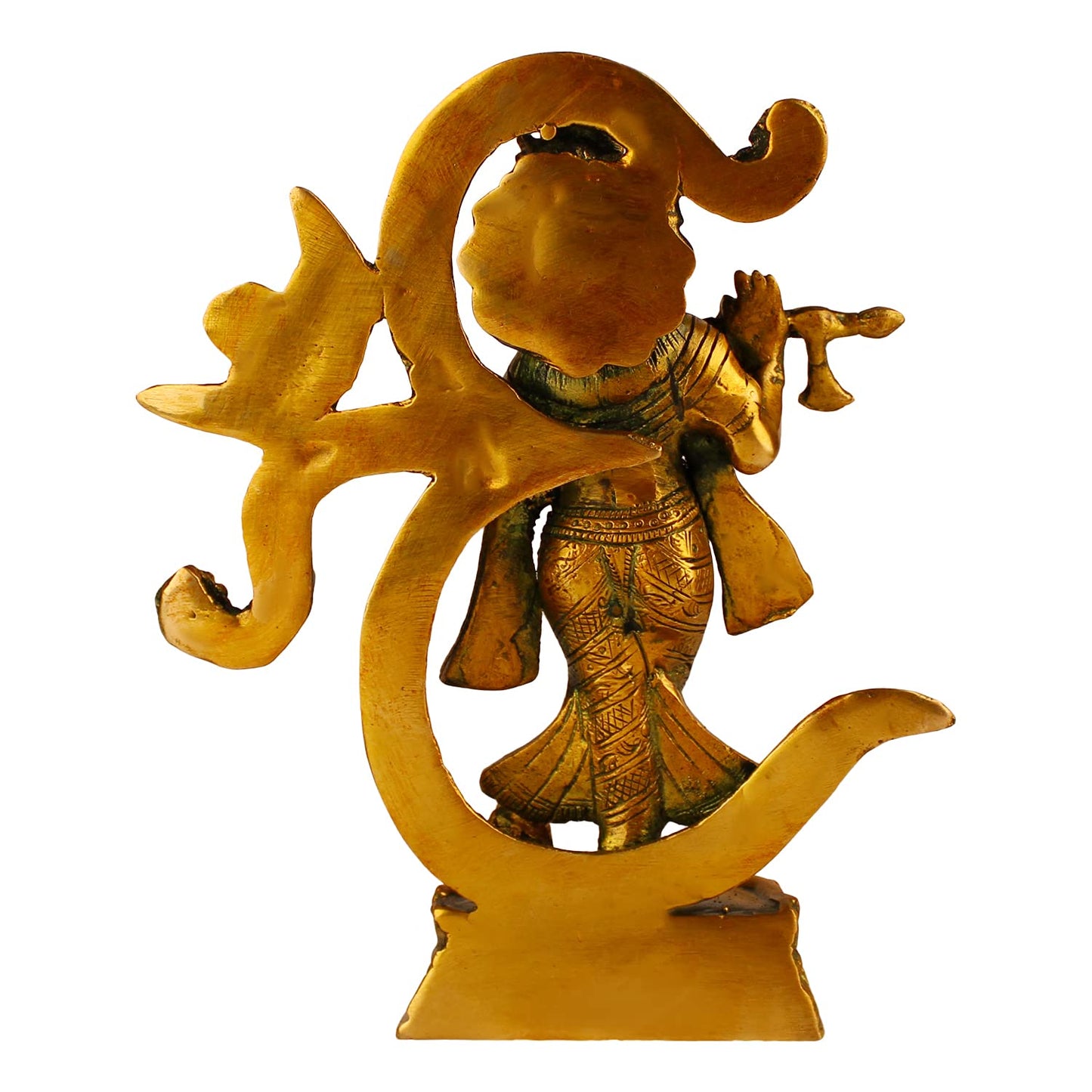 Brass Krishan Bhagwan Idol with Om in Multi Color Height 8 Inch