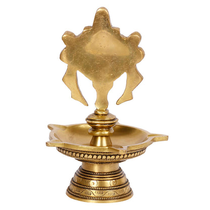 6 Inch Multicolor Brass Chakra Diya: For Temple Aarti, Camphor Burn & Puja. Handheld Design.