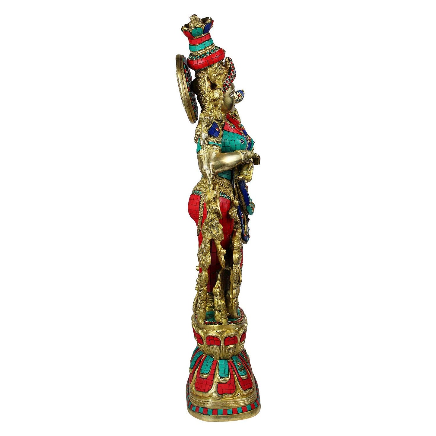 Brass Radha Idol in Multicolor Height 29 Inch