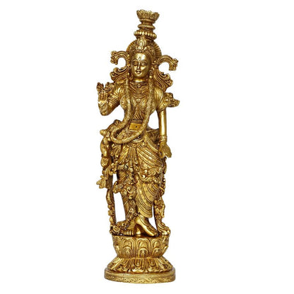 Brass Radha Ido In Gold Color Height 14 Inch