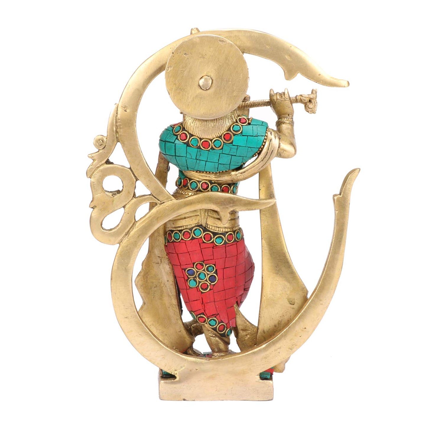 Brass Krishna Murti in Multicolor Heigh 8.5-Inch