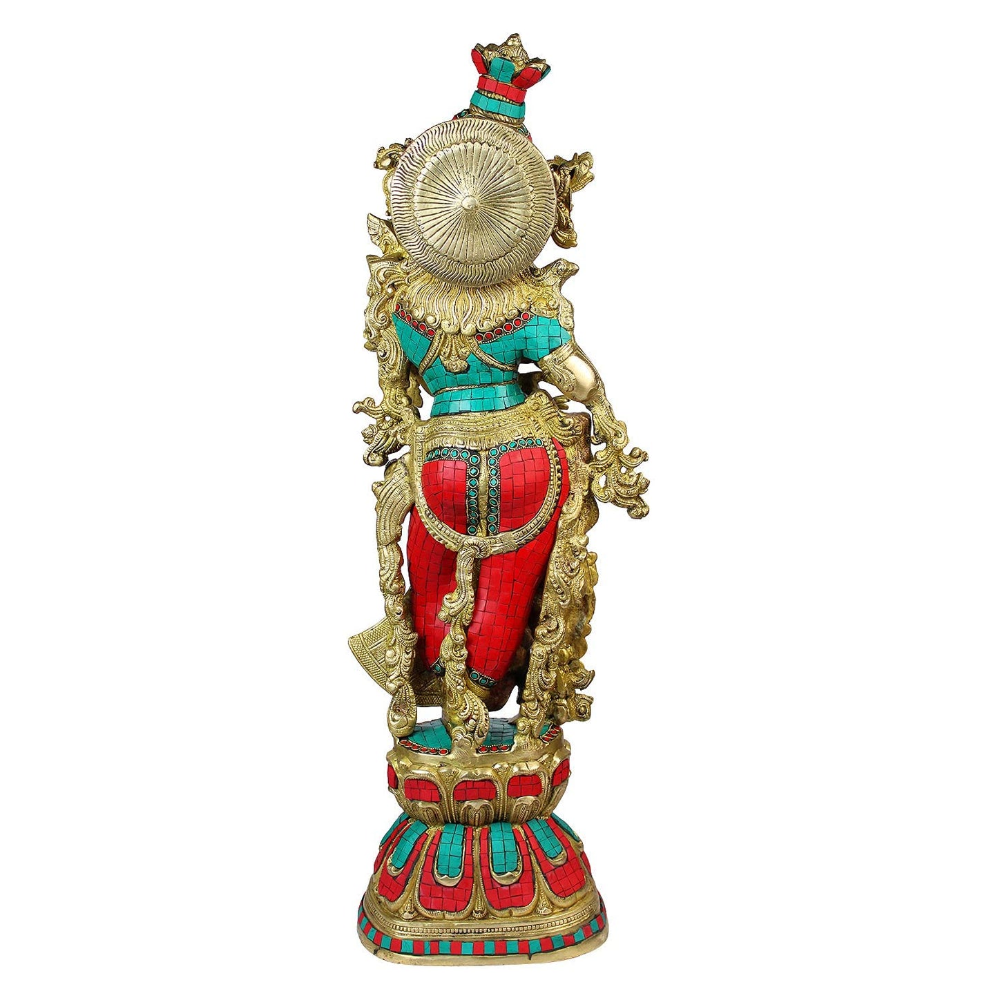 Brass Radha Idol in Multicolor Height 29 Inch