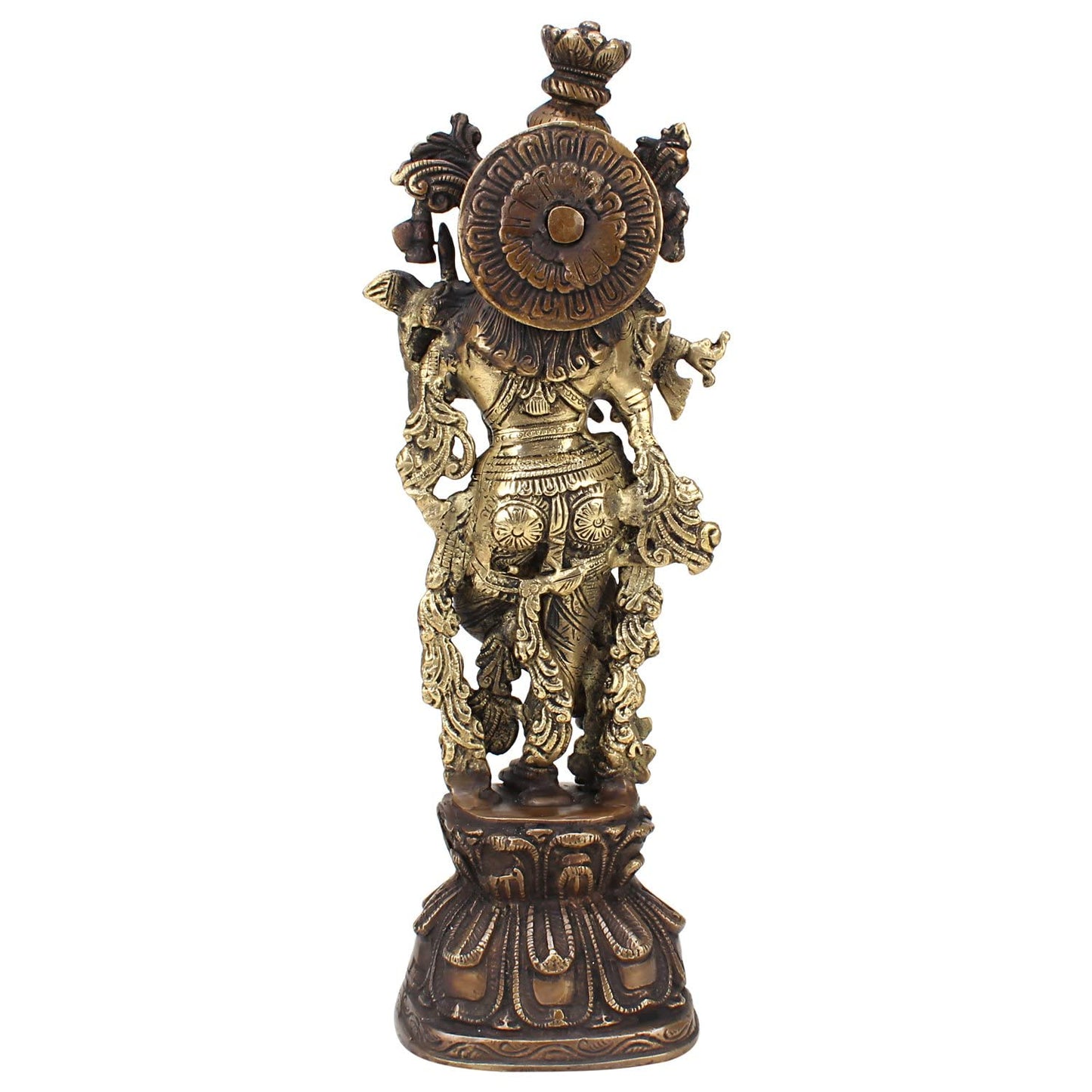 Brass Krishna Idol in Multicolor Height 13 Inch