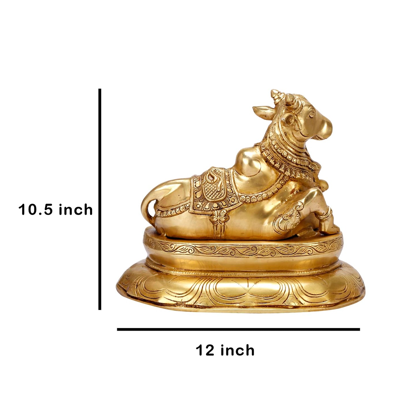 Brass Shiva Parvati Shiv Parivar Shankar Bhagwan Ganesh Family Murti Idol Statue Sculpture Gold Color Height 12 Inches