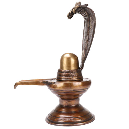 Brass Shiva Shivling with Snake Shivlingam Puja Statue God Mandir Temple Pooja Puja Home Decor Vastu Showpiece 12.5 Inch