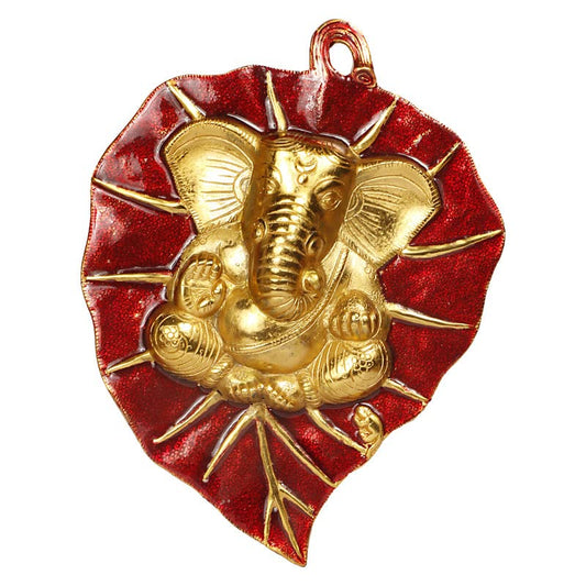 Metal Wall Hanging Ganesha Idol In Multicolor Height 3 Inch Weight 0.373 Kg