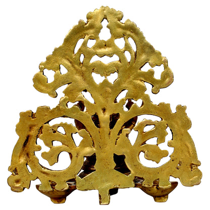 Brass Ganesh Diya with 6 Slots: Ideal for Aarti, Puja Room, Wall Hanging, Home Decor