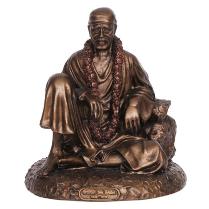 Sai Baba Idol In A Bronze Color, With A Height Of 4.5 Inches