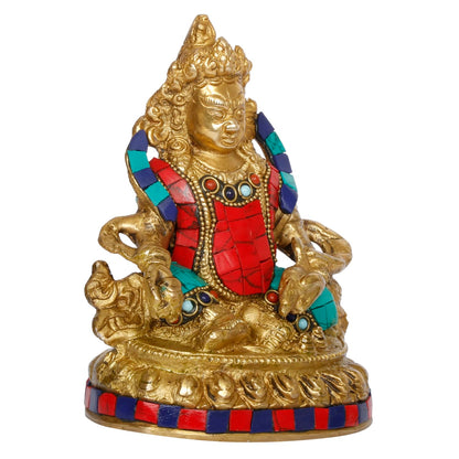 Brass Kuber Maharaj Murti Lord of Wealth Kubera Statue Idol for Tijori Locker Money Safe Maha Dosh Nivaran Prosperity