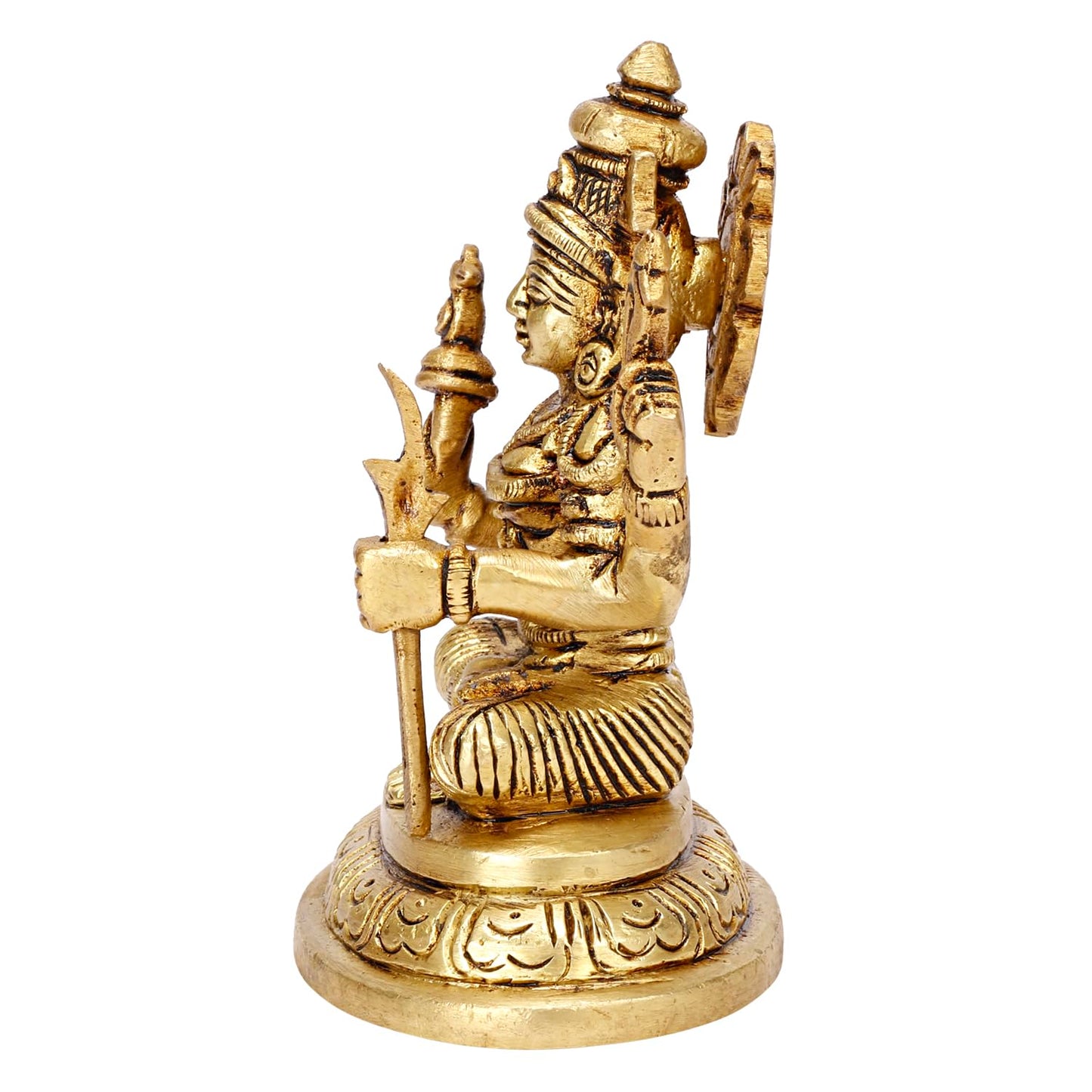 Brass Kamakshi Amman Idol Kamatchi Statue Kanchi Kamakshi Murti Kamatchi Kamakshi Gold Color Height 10 cm 1 Piece