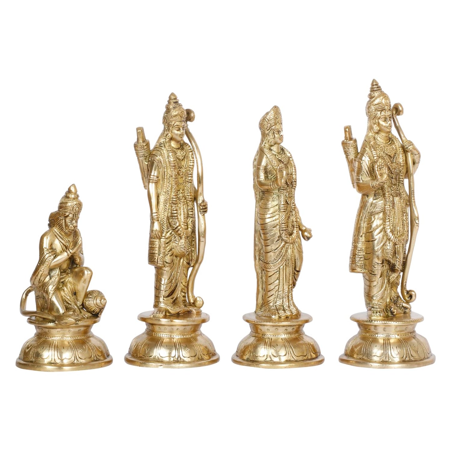 Brass Lord Rama Family Ram Darbar Ram, Sita, Laxman, Hanuman for Home Office Pooja Decor Gift Decor