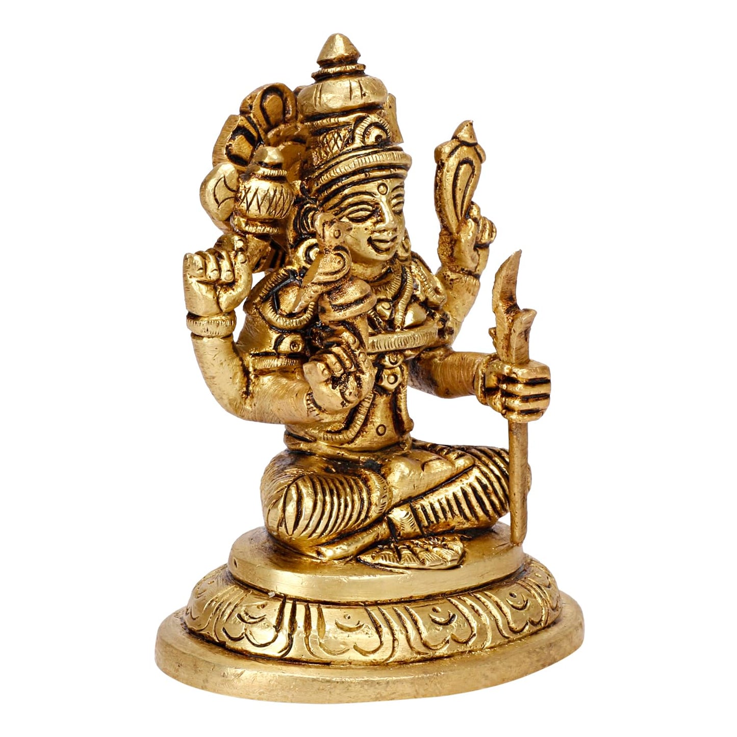 Brass Kamakshi Amman Idol Kamatchi Statue Kanchi Kamakshi Murti Kamatchi Kamakshi Gold Color Height 10 cm 1 Piece