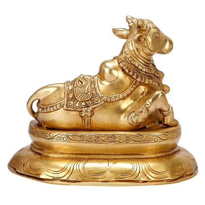 Brass Shiva Parvati Shiv Parivar Shankar Bhagwan Ganesh Family Murti Idol Statue Sculpture Gold Color Height 12 Inches