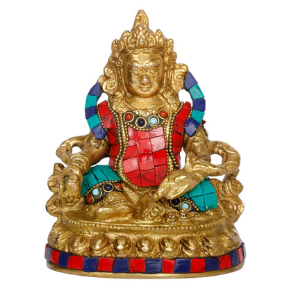 Brass Kuber Maharaj Murti Lord of Wealth Kubera Statue Idol for Tijori Locker Money Safe Maha Dosh Nivaran Prosperity