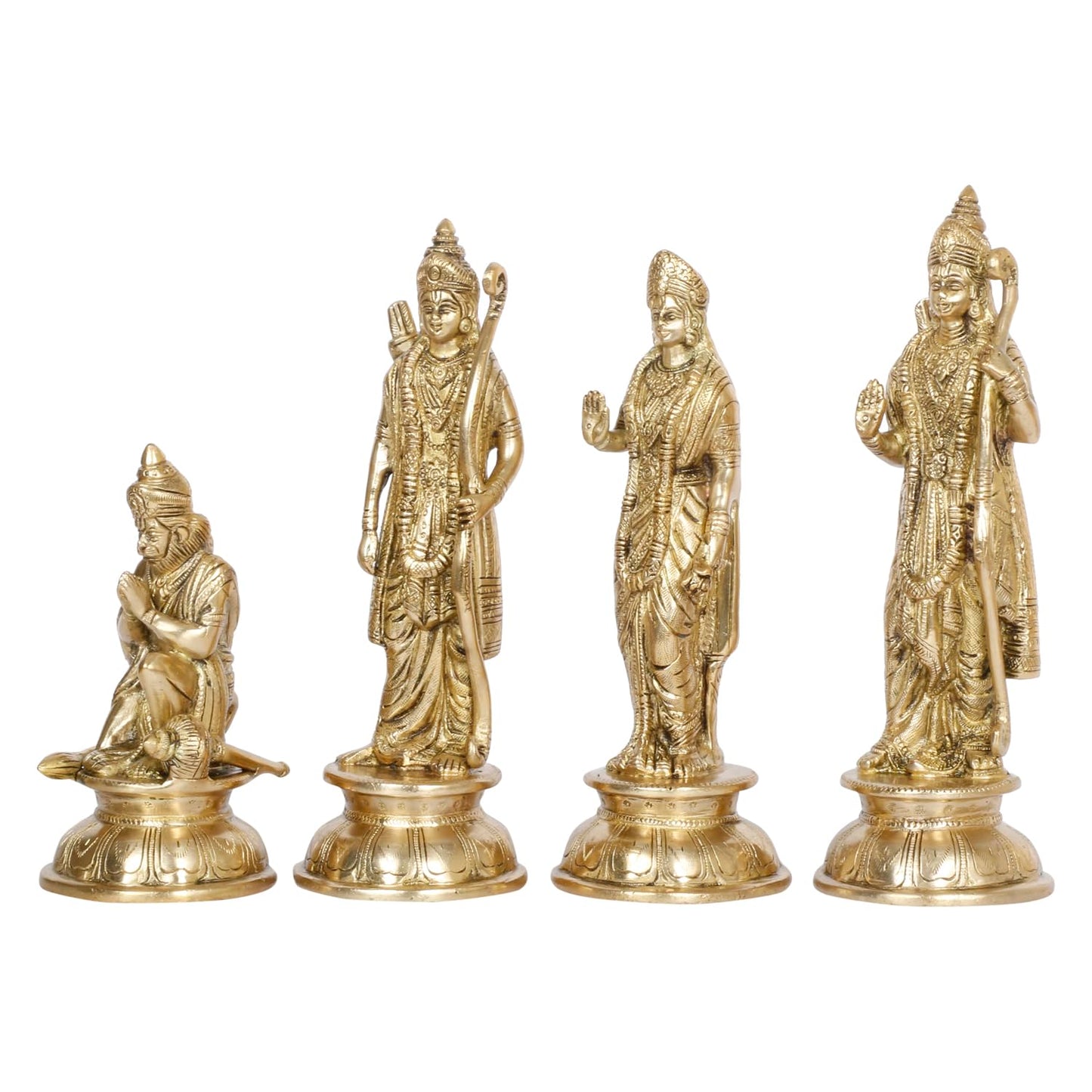 Brass Lord Rama Family Ram Darbar Ram, Sita, Laxman, Hanuman for Home Office Pooja Decor Gift Decor