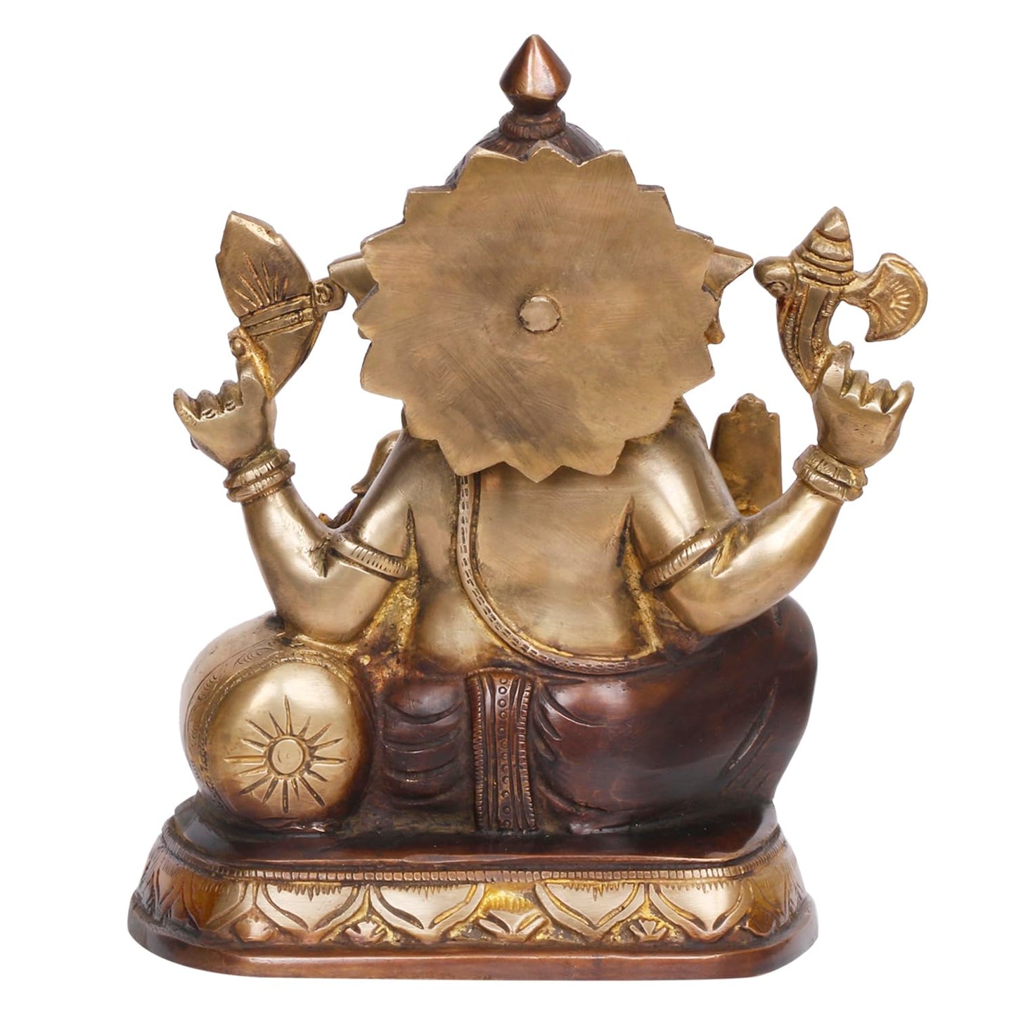 Brass Ganesha Idol for Home Decoration Ganpati Statue Murti for Gift Height 9 Iinch.