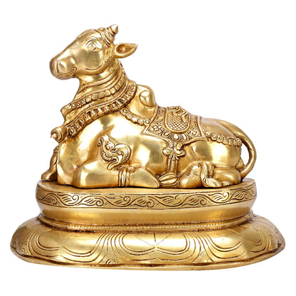 Brass Shiva Parvati Shiv Parivar Shankar Bhagwan Ganesh Family Murti Idol Statue Sculpture Gold Color Height 12 Inches