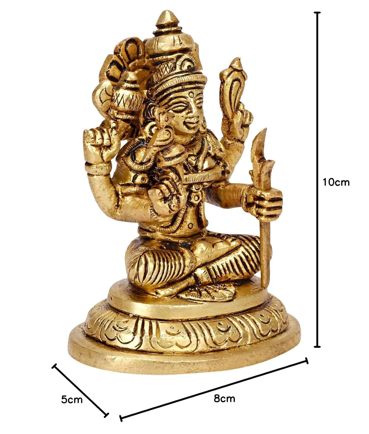 Brass Kamakshi Amman Idol Kamatchi Statue Kanchi Kamakshi Murti Kamatchi Kamakshi Gold Color Height 10 cm 1 Piece