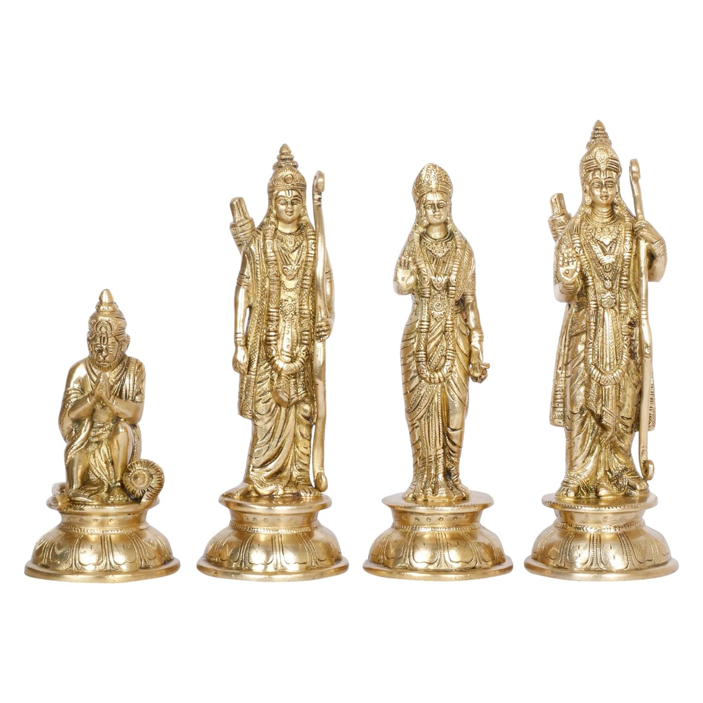 Brass Lord Rama Family Ram Darbar Ram, Sita, Laxman, Hanuman for Home Office Pooja Decor Gift Decor