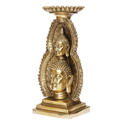 Brass Lord Buddha Head Meditating Statue for Home & Office Decor Showpiece - Big Size Height 12 Inch Weight 3.5 Kg Co...