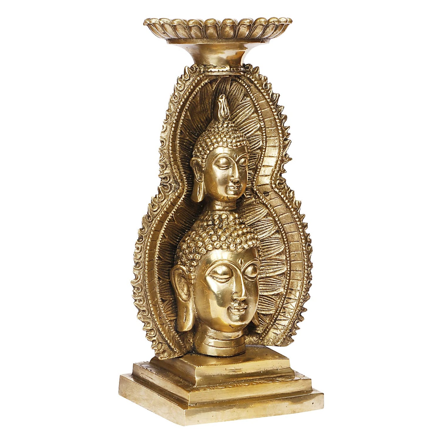 Brass Lord Buddha Head Meditating Statue for Home & Office Decor Showpiece - Big Size Height 12 Inch Weight 3.5 Kg Co...