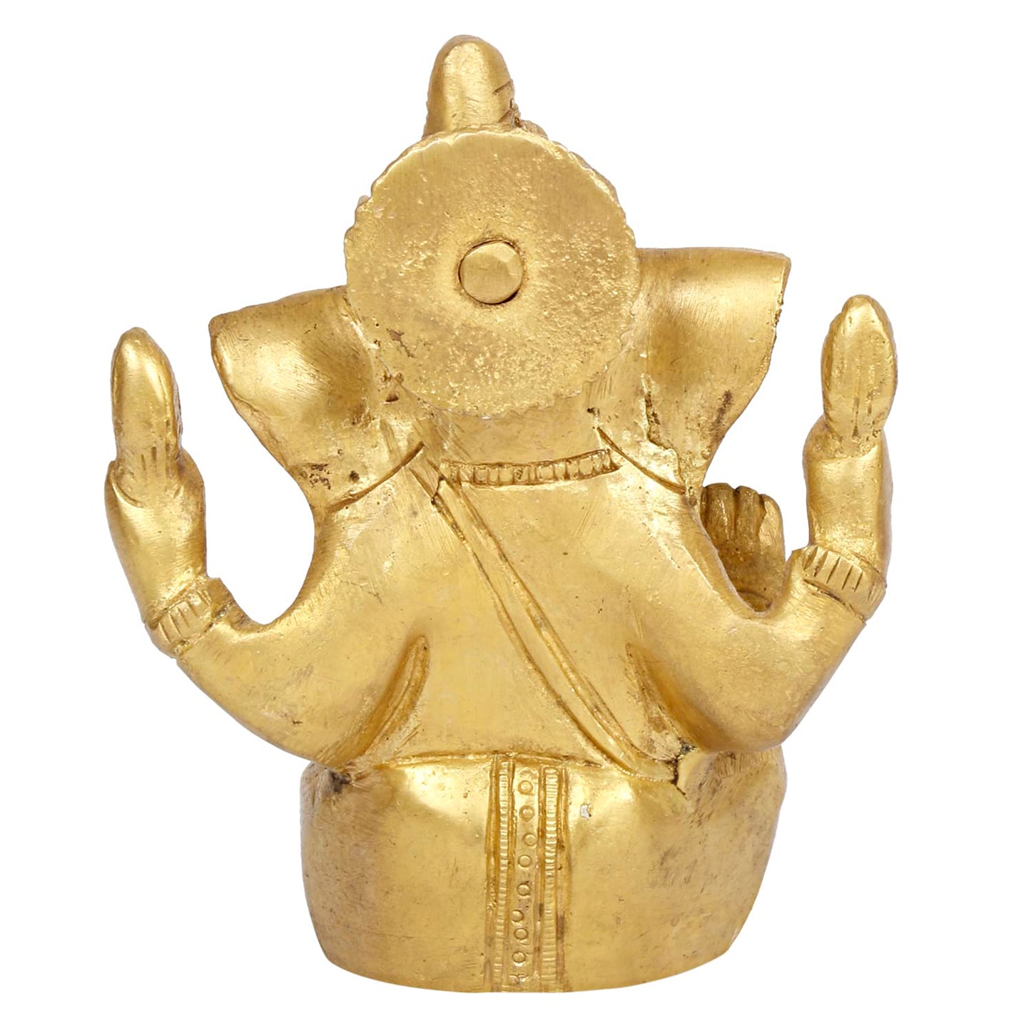 Brass Ganesh Bhagwan Idol Taj Ganesha Statue Ganpati Murti for Home Entrance Decor Diwali Gift 4.5 Inch