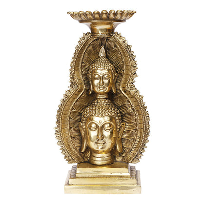 Brass Lord Buddha Head Meditating Statue for Home & Office Decor Showpiece - Big Size Height 12 Inch Weight 3.5 Kg Co...