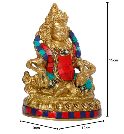 Brass Kuber Maharaj Murti Lord of Wealth Kubera Statue Idol for Tijori Locker Money Safe Maha Dosh Nivaran Prosperity