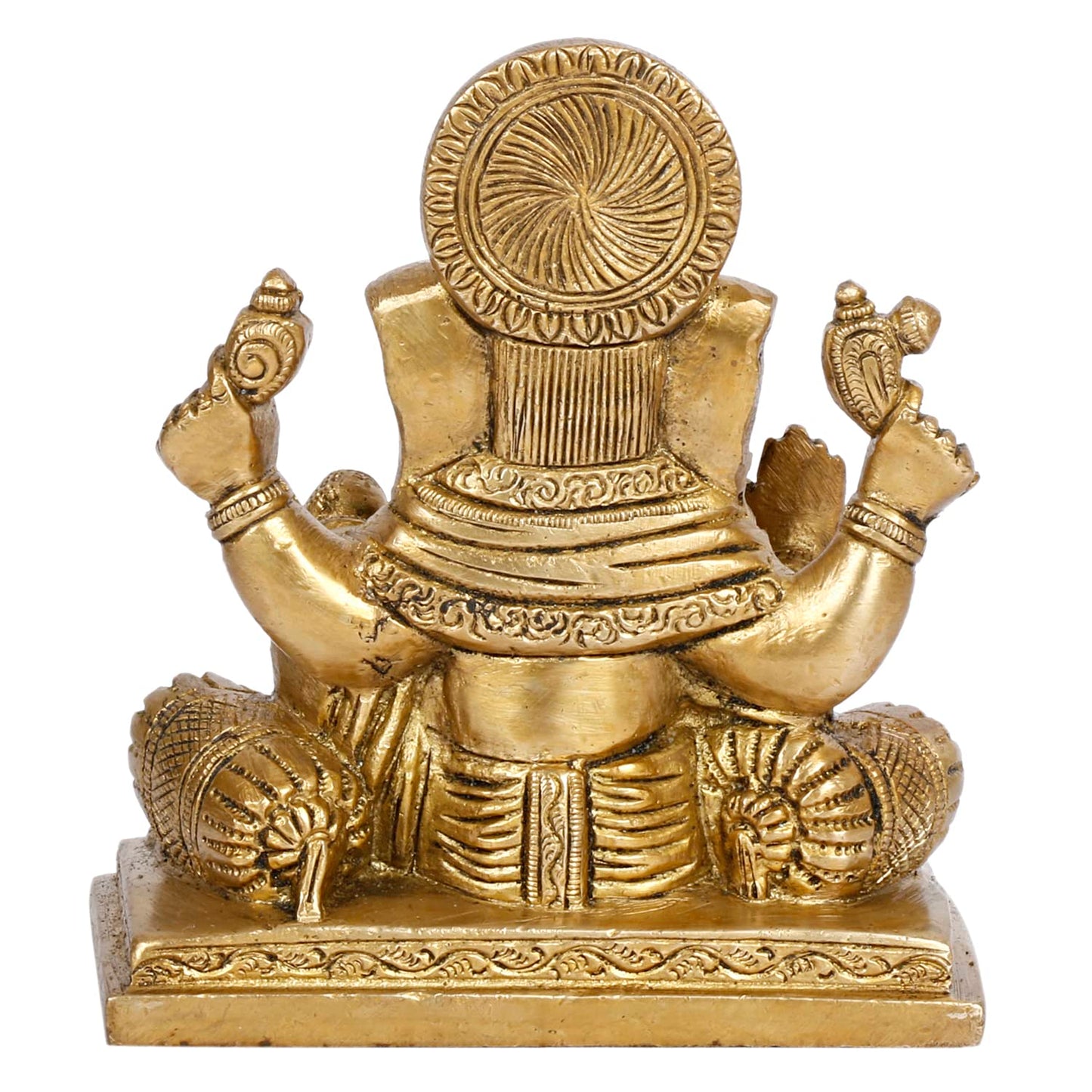 Brass Ganesh Bhagwan Idol Ganesha Statue Ganpati Puja Murti for Home Entrance Decor Diwali Gift 5 Inch