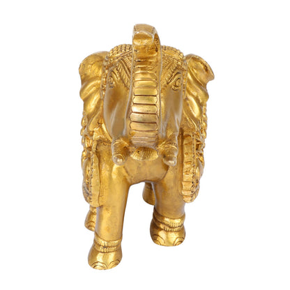 Brass Ganesha Carving Trunk Up Elephant Showpiece Figurine Fengshui Vastu Lucky Decorative Items for Home Decor