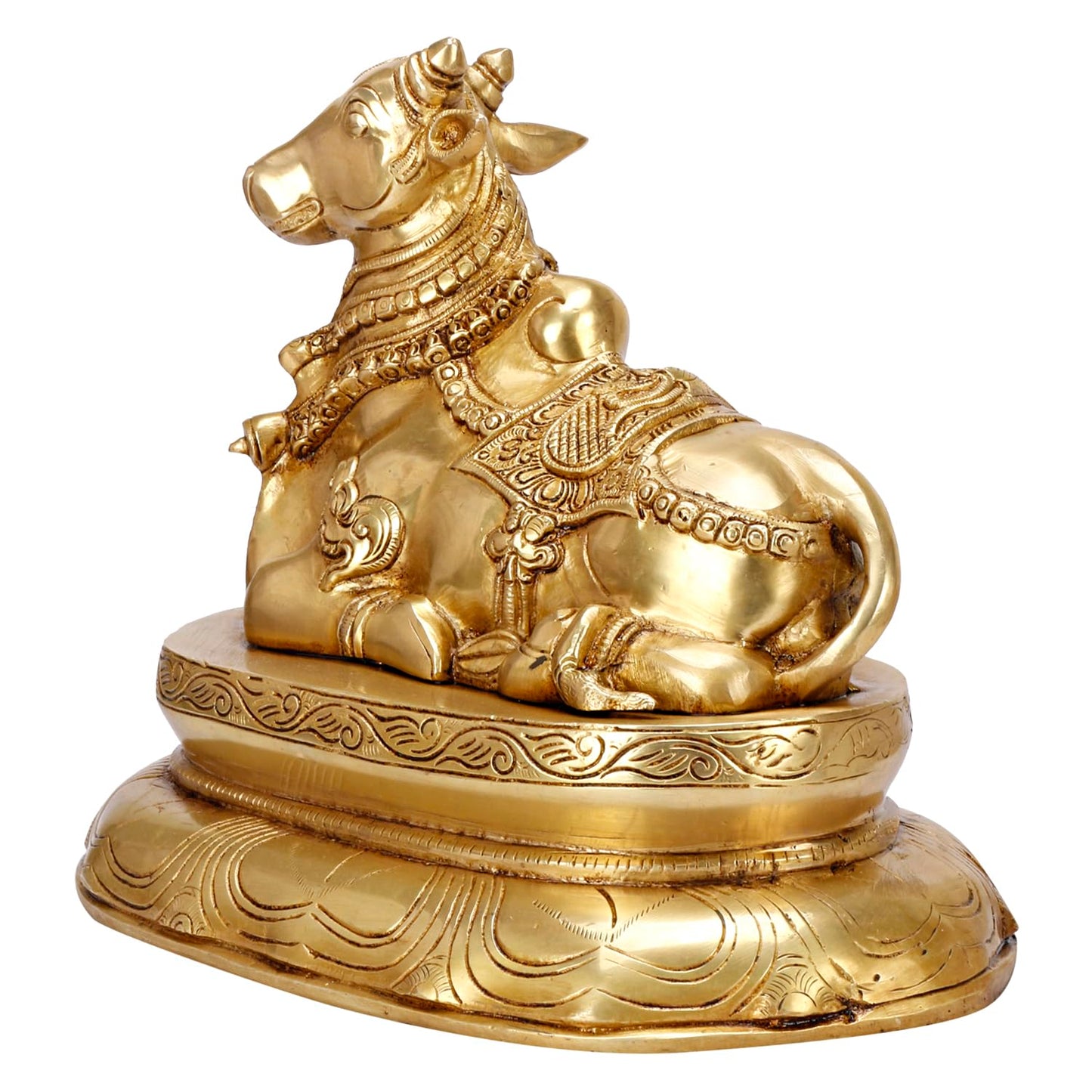 Brass Shiva Parvati Shiv Parivar Shankar Bhagwan Ganesh Family Murti Idol Statue Sculpture Gold Color Height 12 Inches