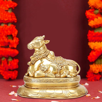 Brass Shiva Parvati Shiv Parivar Shankar Bhagwan Ganesh Family Murti Idol Statue Sculpture Gold Color Height 12 Inches