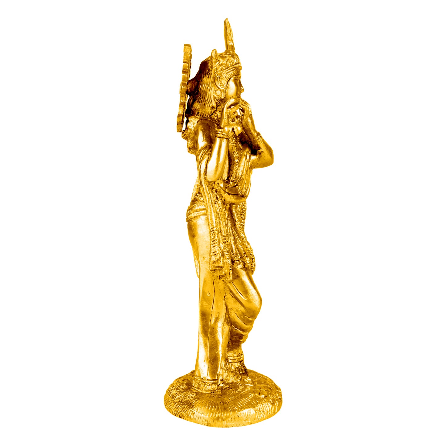 Brass Krishna Murti in Gold Color Heigh 10 Inch