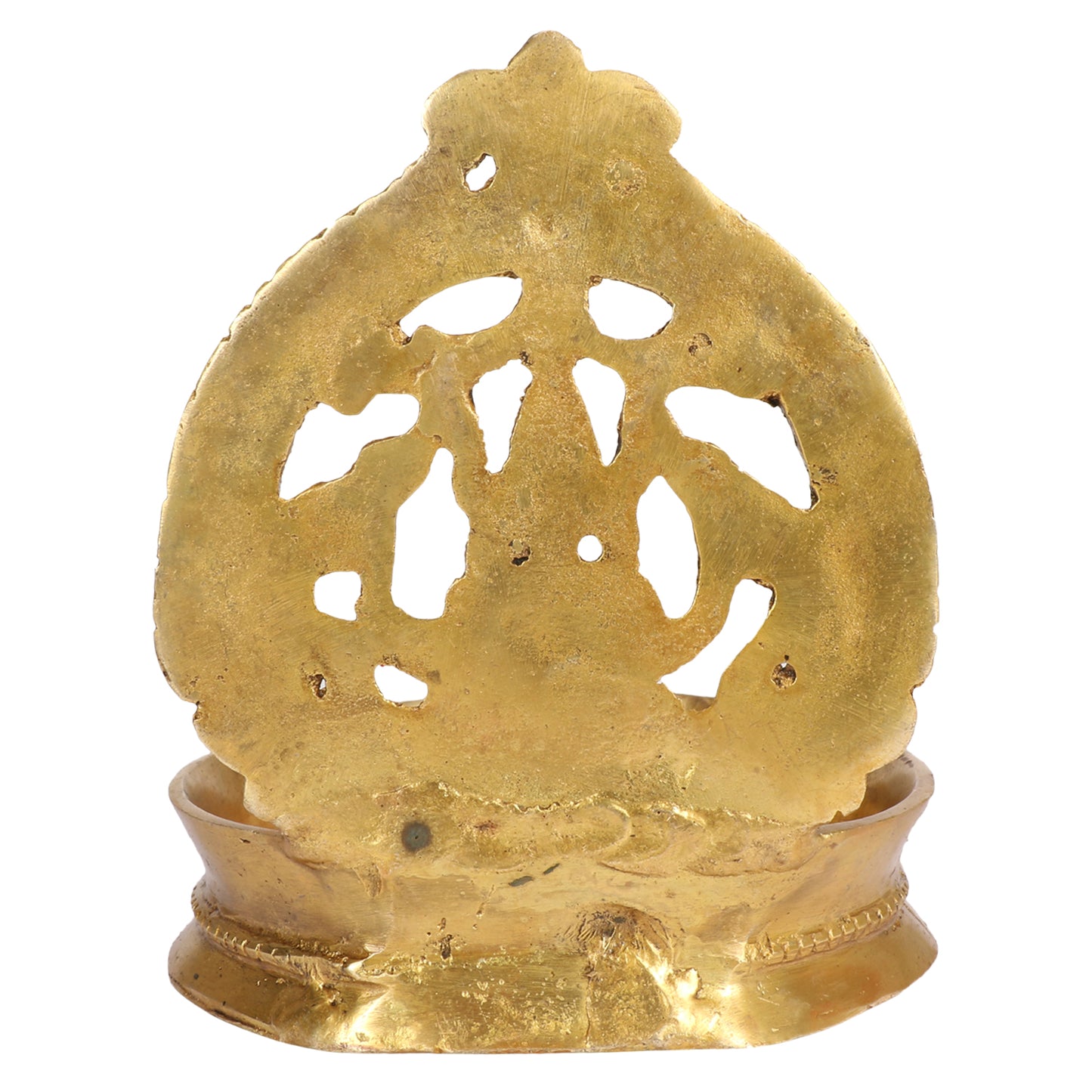 Brass Gajalakshmi Diya for Home Temple: Dimensions 6x5x4.5 inches, in Gold Color color